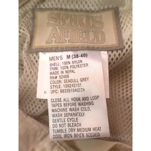 Sports Afield Mens Medium Grey Roll Tab Long Sleeve Button Hike Fish Shirt NWT - Picture 10 of 13